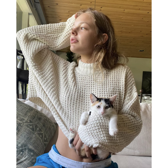 Urban Outfitters Sweaters - UO Mila Mock Neck Cropped Sweater Ivory XS NWT